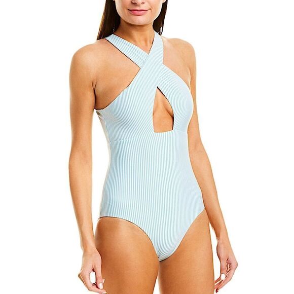 Onia Nicole One-Piece Seersucker Bondi Blue - Picture 2 of 7